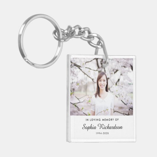 愛情に満ちた思い出で |悔やみや弔慰記念写真 キーホルダー (正面左)