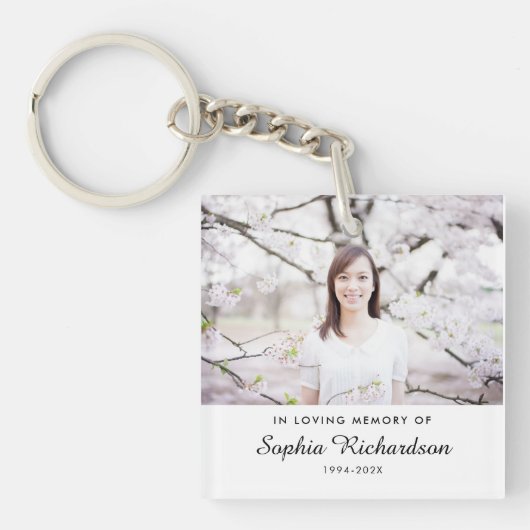 愛情に満ちた思い出で |悔やみや弔慰記念写真 キーホルダー (正面)