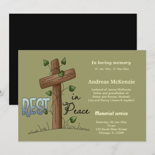 愛情に満ちた思い出で 案内状 (正面/裏面)