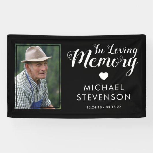 愛情に満ちた思い出で |葬儀記念写真 横断幕 (横)