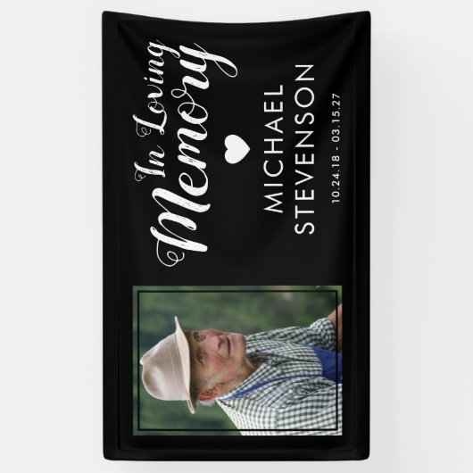 愛情に満ちた思い出で |葬儀記念写真 横断幕 (縦)