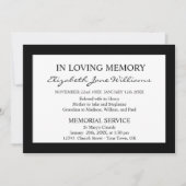 愛情に満ちた思い出で |葬儀 |ブラックボシンプルーダー 招待状 (正面)