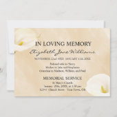 愛情に満ちた思い出で |葬儀 |水彩リリー 招待状 (正面)