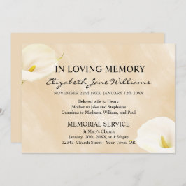 愛情に満ちた思い出で |葬儀 |水彩リリー 招待状