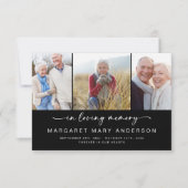 愛情に満ちた思い出で | 3枚の写真葬式悔やみや弔慰 サンキューカード (正面)