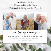 愛情に満ちた思い出で | 3枚の写真葬式悔やみや弔慰 サンキューカード