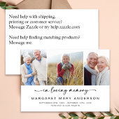 愛情に満ちた思い出で | 3枚の写真葬式悔やみや弔慰 サンキューカード