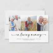 愛情に満ちた思い出で | 3枚の写真葬式悔やみや弔慰 サンキューカード (正面)