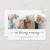 愛情に満ちた思い出で | 3枚の写真葬式悔やみや弔慰 サンキューカード (正面/裏面)