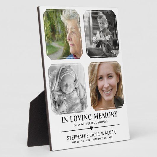 愛情に満ちた思い出で | 4フォトコラージュ悔やみや弔慰 フォトプラーク (側面)