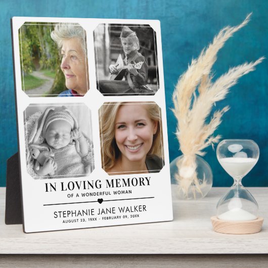 愛情に満ちた思い出で | 4フォトコラージュ悔やみや弔慰 フォトプラーク (側面)