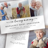 愛情に満ちた思い出で | 4枚の写真の葬儀悔やみや弔慰 サンキューカード