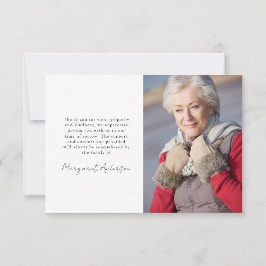 愛情に満ちた思い出で | 4枚の写真の葬儀悔やみや弔慰 サンキューカード (裏面)