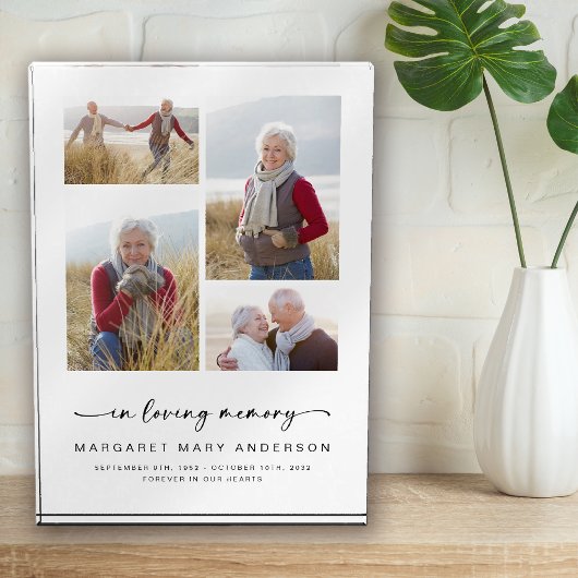 愛情に満ちた思い出で | 4枚の写真の葬儀悔やみや弔慰 フォトブロック