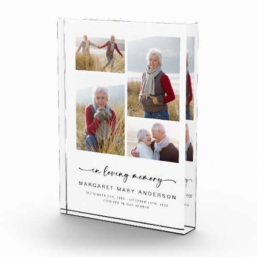 愛情に満ちた思い出で | 4枚の写真の葬儀悔やみや弔慰 フォトブロック (右)
