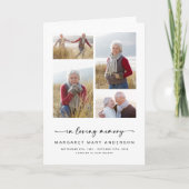 愛情に満ちた思い出で | 4枚の写真葬儀記念 招待状 (正面)