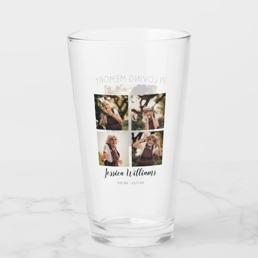 愛情に満ちた思い出で | 5フォトコラージュ |メモリアル タンブラーグラス (裏面)