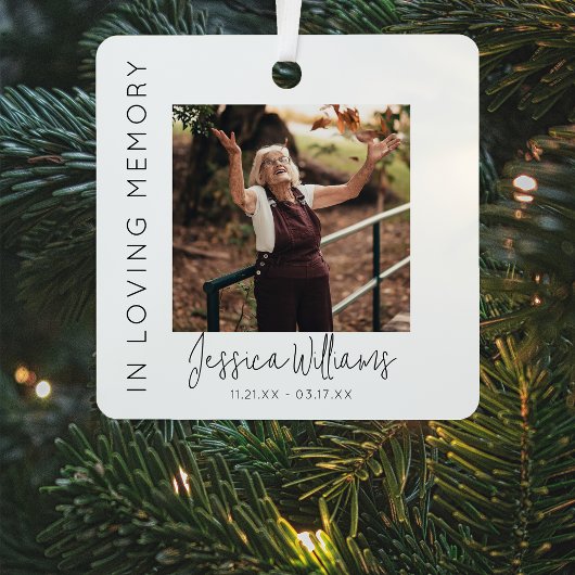 愛情に満ちた思い出で | 5フォトコラージュ |メモリアル メタルオーナメント