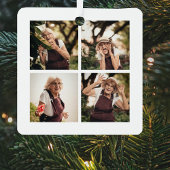 愛情に満ちた思い出で | 5フォトコラージュ |メモリアル メタルオーナメント