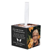 愛情に満ちた思い出で | 6フォトコラージュ引用文Keepsake キューブオーナメント (正面アングル)