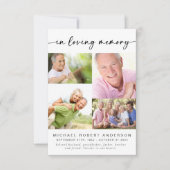 愛情に満ちた思い出で | Four Photo Collage葬儀 サンキューカード (正面)
