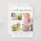 愛情に満ちた思い出で | Four Photo Collage葬儀 サンキューカード (正面)