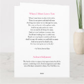 愛情に満ちた思い出で | Pink Roses葬儀プログラム カード (裏面)