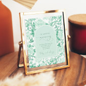 愛情に満ちた思い出で | Sage Chinoiserie結婚のサイン ポスター