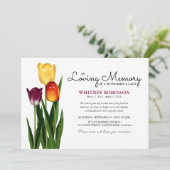 愛情に満ちた思い出のチューリップのトリオ |葬儀 招待状 (スタンド正面)