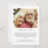 愛情に満ちた思い出の中で2写真のモダン葬儀 サンキューカード (裏面)