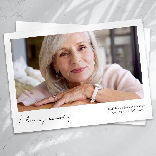 愛情に満ちた思い出の写真葬儀 サンキューカード