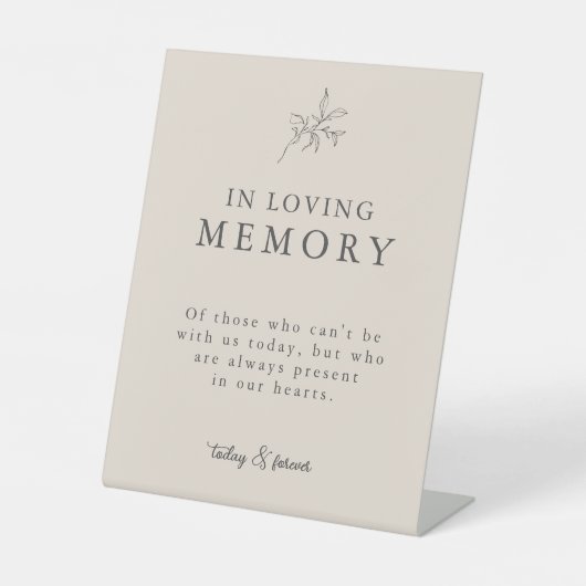 愛情に満ちた思い出の秋のベージュ 台座サイン (正面)