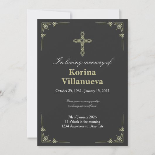 愛情に満ちた思い出の葬儀お礼カード サンキューカード (正面)