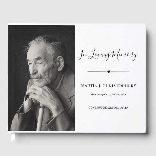 愛情に満ちた思い出の葬儀の写真 ゲストブック (正面)