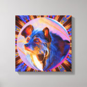 愛情に満ちた犬の目抽象芸術ドッグアート キャンバスプリント (正面)