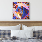 愛情に満ちた犬の目抽象芸術ドッグアート キャンバスプリント (インサイチュ (寝室))