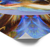 愛情に満ちた犬の目抽象芸術動物アート ポスター (角)