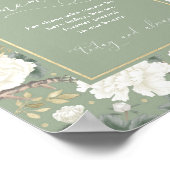 愛情に満ちた記憶のサインの中結婚の緑の陶器 ポスター (角)