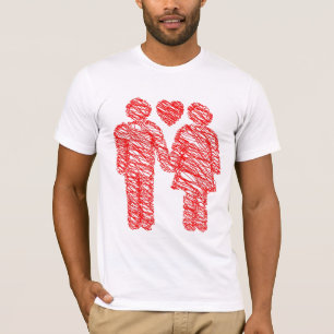 愛情のあるカップルのスケッチ Tシャツ
