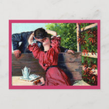 愛情のあるキスバレンタインハガキ