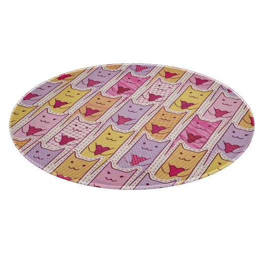 愛情のあるハートを持つかわいい猫 カッティングボード (角)