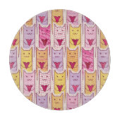 愛情のあるハートを持つかわいい猫 カッティングボード (正面)