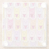 愛情のあるハートを持つかわいい猫 ガラスコースター (裏面)