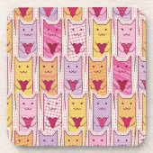 愛情のあるハートを持つかわいい猫 コースター (正面)