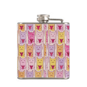 愛情のあるハートを持つかわいい猫 フラスク (裏面)