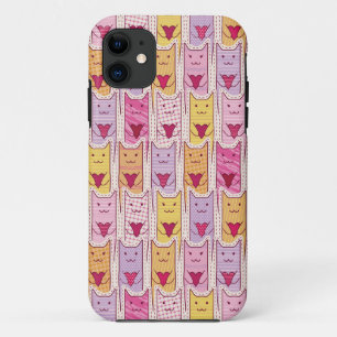 愛情のあるハートを持つかわいい猫 iPhone 11 ケース
