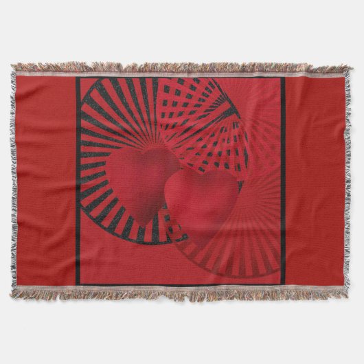 愛情のあるハート スローブランケット (正面)