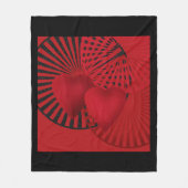 愛情のあるハート フリースブランケット (正面)