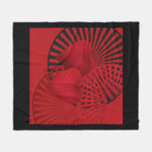 愛情のあるハート フリースブランケット (正面(横))