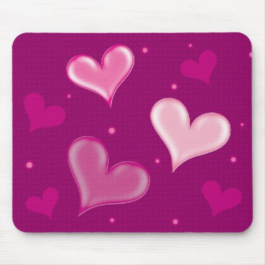 愛情のあるハート-マウスパッド マウスパッド (正面)